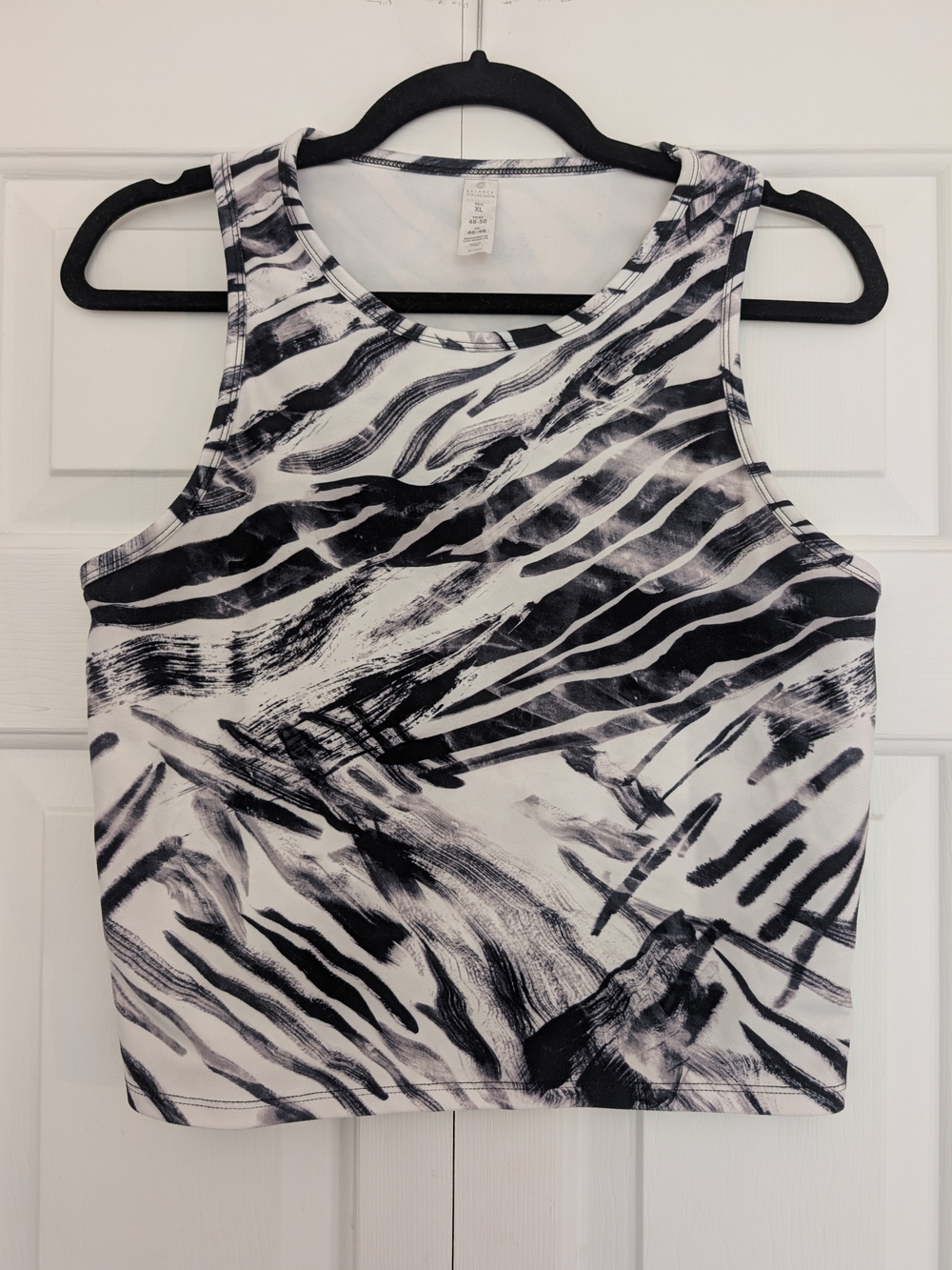 Balance Collection Black & White Abstract Crop Tank